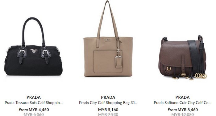 Beli beg tangan wanita berjenama berjenama Prada melalui internet di website eCommerce Reebonz