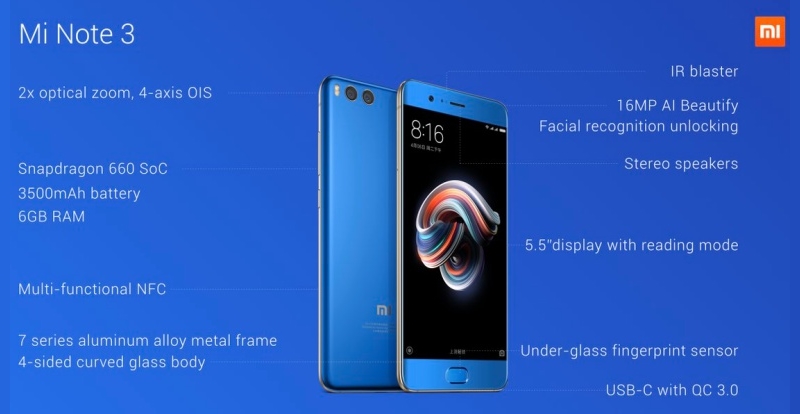 Spesifikasi Xiaomi Mi Note 3