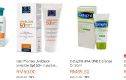 Antara brand jenama produk sunblock kulit jenis uv protection yang dijual di website eCommerce Lazada Malaysia