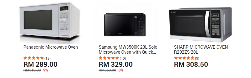 Antara ketuhar gelombang micro yang ada dijual di website 11Street Malaysia