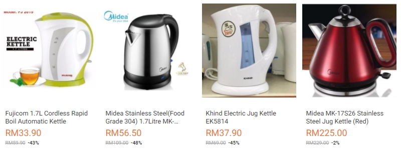 Cerek elektrik masak air yang murah di website eCommerce Lazada Malaysia