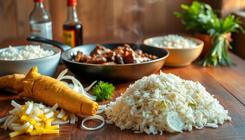 Bahan Nasi Goreng Daging Goreng Kunyit