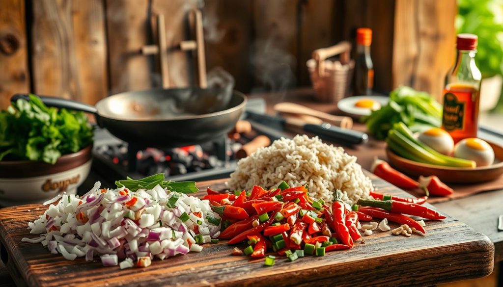 bahan-bahan nasi goreng kampung