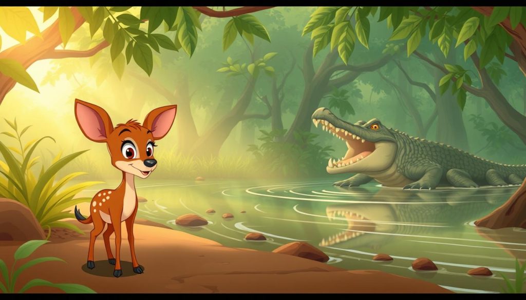 kisah sang kancil dan buaya