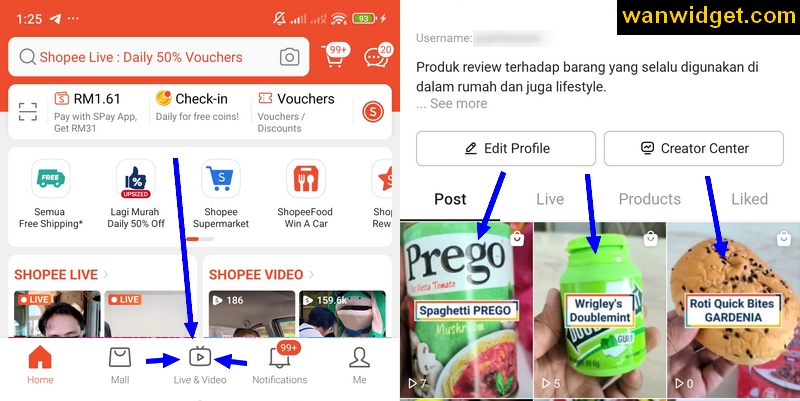 Upload video di Shopee guna menu live & video untuk publish Shopee video